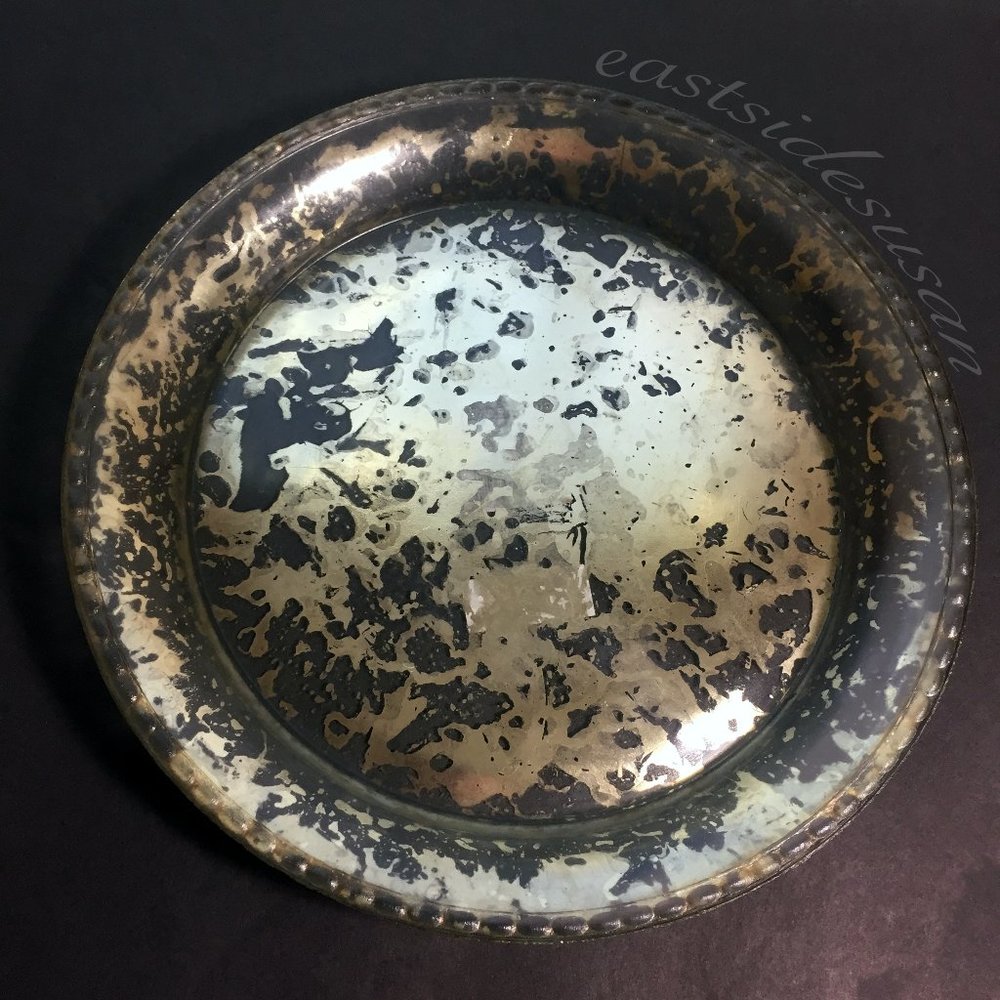 Pretty MERCURY GLASS Decorative Dish / Catchall CREATIVE CO-OP Unused!